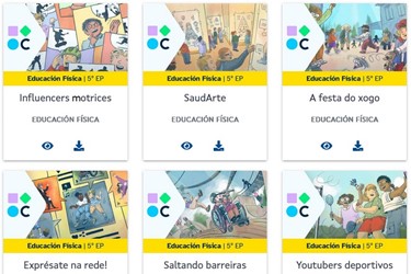 Imaxe que amosa varias portadas de REA de EF 5º Primaria