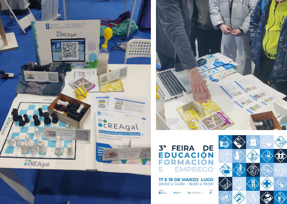 Imaxes dos posto cREAgal na Feira de Educación de Lugo