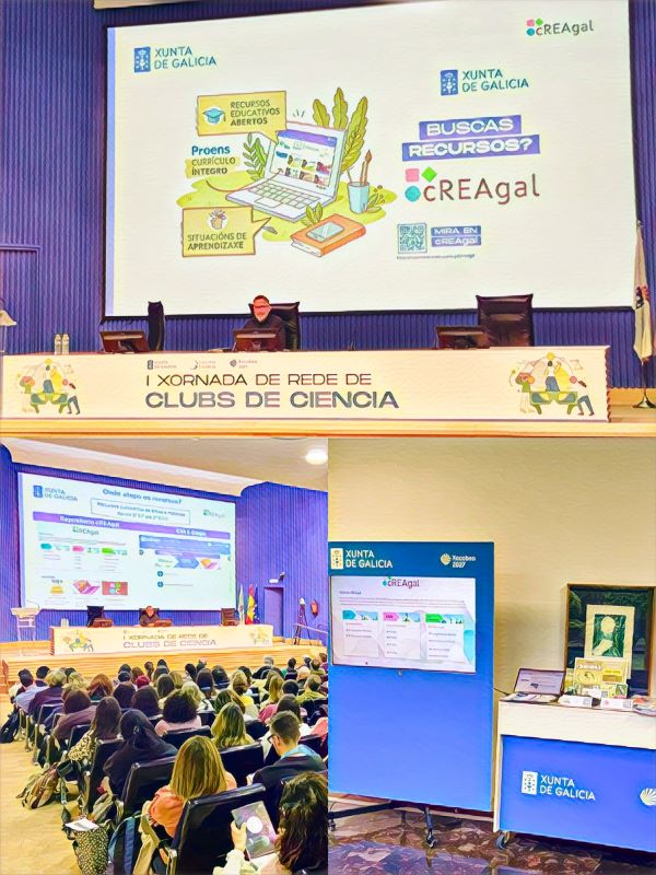 Imaxe da presentación cREAgal na asociación I Xornada de Redes de Clubs de Ciencia