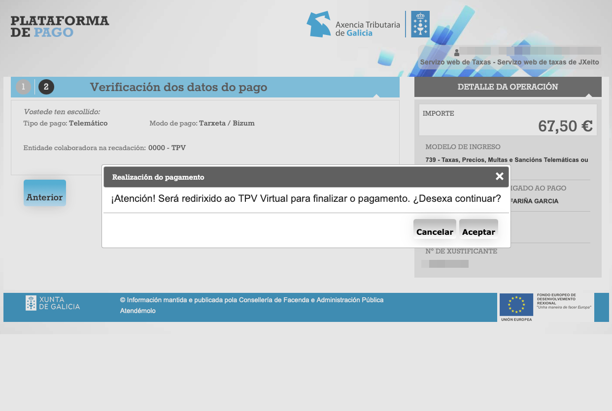 Comprobar o pagamento