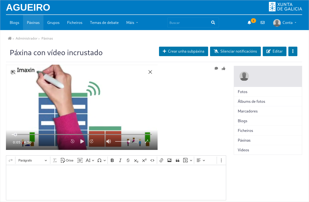 Insertar vídeo