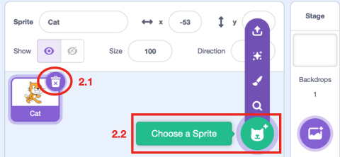 Scratch. Choose a sprite