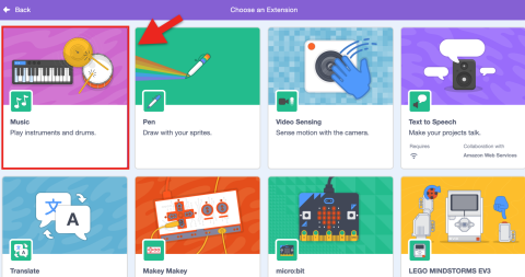 Scratch. Extensión Music